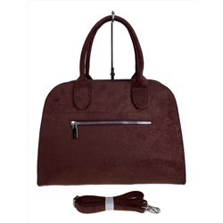 Женская сумка из искусственной замши, цвет шоколад