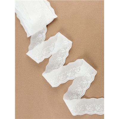 Кружево шитьё, 50 мм, 13.7±1 м, белое