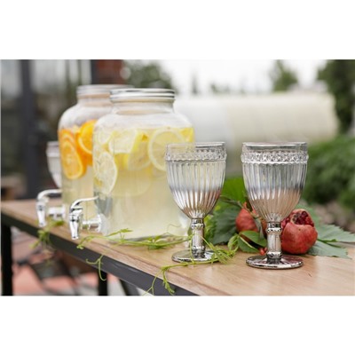 Бокалы для вина Magistro «Босфор», 250 мл, стекло, градиент серебро, набор 6 шт.