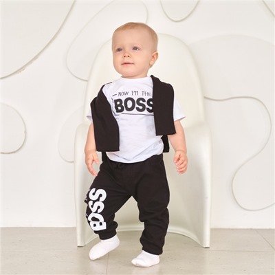 Брюки детские «Крошка Я» Little Boss, рост 80-86 см, чёрные