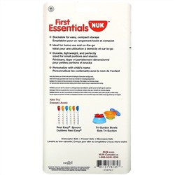 NUK, First Essentials, набор мисок с герметичными крышками, для детей от 4 месяцев, 4 миски и крышки