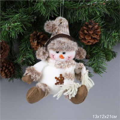 Новогоднее украшение Снеговик 21 см / D-BJ123-1 /уп 150/