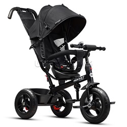 Велосипед трехколесный Rocket 137-BK, колеса надувные 12"/10", цвет черный