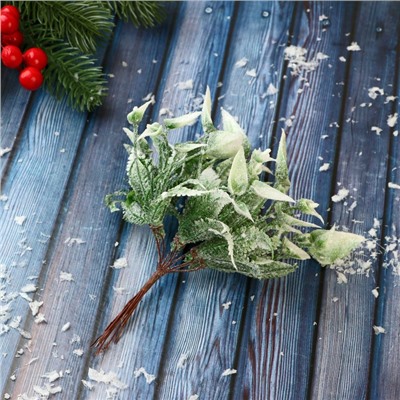 Еловая ветка декоративная «Зимнее волшебство. Сальвия блеск», 13 см