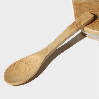 Банка для хранения BellaTenero «Эко» 750 мл, 10×11 см, с бамбуковой крышкой, с ложкой, стекло