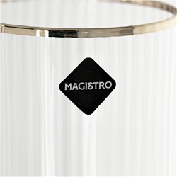Пивной бокал Magistro «Руно», 390 мл, 17.5×7 см, стекло, с золотой отводкой, прозрачный