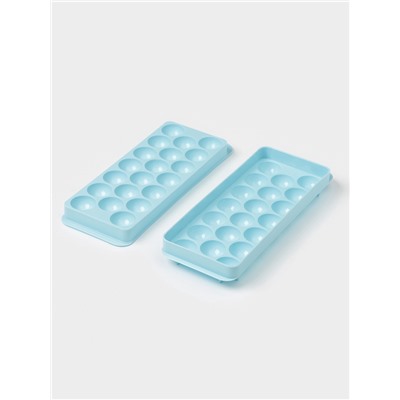 Форма для льда «Шар», 20 ячеек, пластик, голубая