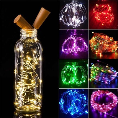 Гирлянда пробка для бутылки, синий свет