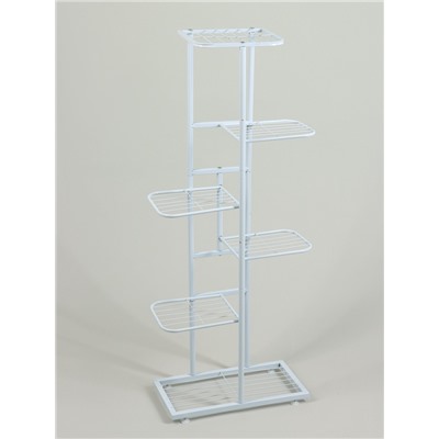 Подставка для цветов Greengo, 6 полок, 44×22×105 см, напольная, металл, белая