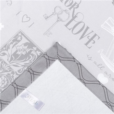 Скатерть «Этель» Love, 180×147 см, 100% хлопок, саржа 190 г/м²