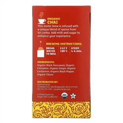 Equal Exchange, Organic Chai Black Tea, 20 Tea Bags, 1.41 oz (40 g)