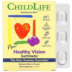 ChildLife, Healthy Vision SoftMelts, натуральный ягодный вкус, 27 таблеток
