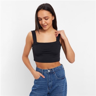 Топ женский MINAKU: Basic line, чёрный, кулирка, размер 44