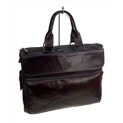 Сумка-портфель мужская из натуральной кожи, цвет шоколад