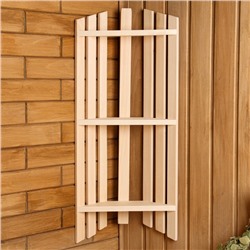 Полка угловая для бани и сауны, 25×16×78 см, деревянная, 3 яруса, «Добропаровъ»