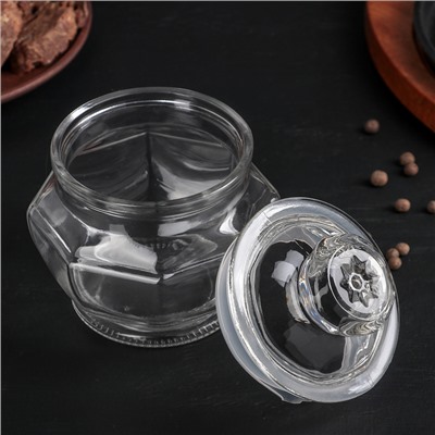 Банка стеклянная для сыпучих продуктов Доляна «Калипсо», 500 мл, 12×13 см