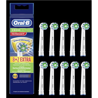 Насадки для электрических зубных щеток ORAL-B Cross Action (10 шт)(Оригинал)