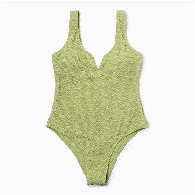 Купальник женский слитный фактурный MINAKU, размер 42, зелёный