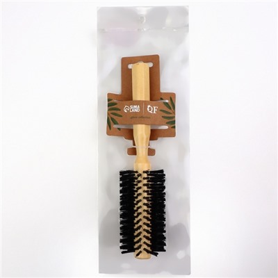 Брашинг для волос, деревянный, искусственная щетина, d=19/50 мм, 22(±1) см