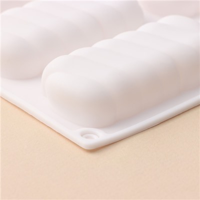 Форма для муссовых десертов и выпечки KONFINETTA «Корде», 30×17.5×2 см, 9 ячеек (9×4.5 см), силикон, белая
