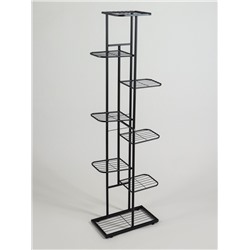 Подставка для цветов Greengo, 8 полок, 43×22×141 см, напольная, металл, чёрная