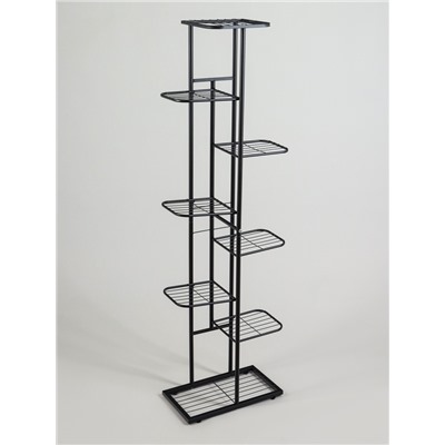 Подставка для цветов Greengo, 8 полок, 43×22×141 см, напольная, металл, чёрная