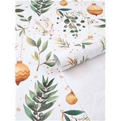 Бумага упаковочная новогодняя «Веточки зимы», белый крафт, 1 лист, 80 г/м², 70×100 см