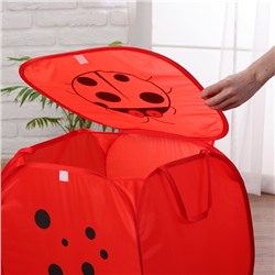 Корзина для игрушек «Божья коровка» с ручками и крышкой