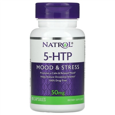 Natrol, 5-HTP, Mood & Stress, 50 mg, 45 Capsules