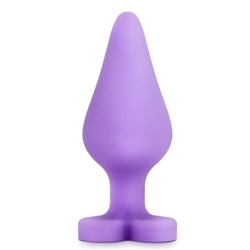 Фиолетовая анальная пробка Naughty Candy Heart Do Me Now - 8,9 см.