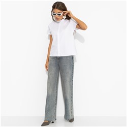 Блуза из хлопка, Модный приём (белая)