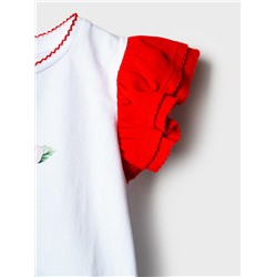 Комплект трикотажный для девочек: фуфайка (футболка), юбка-шорты