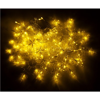 Электрогирлянда интерьерная "Звёздочки и снежинки" тёплый свет