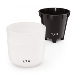 Кашпо для цветов со вставкой «Линель», 2.7 л, d=16 см, h=16 см, пластик, белое