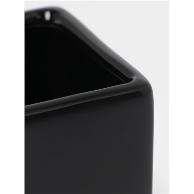 Аксессуары для ванной SAVANNA Square, 3 предмета, дозатор для мыла, стакан, подставка, чёрные