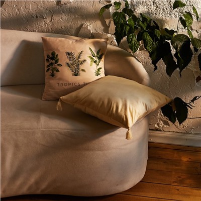 Наволочка декоративная Этель «Tropics time», 40×40 см, 100 п/э, велюр