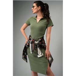 Женское платье-поло в рубчик Happyfox