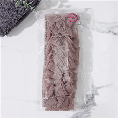 Мочалка для тела массажная Доляна «Афродита», 70×7.5 см, коричневая