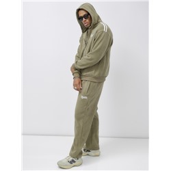 Спортивный костюм мужской демисезонный на флисе цвета хаки 328Kh