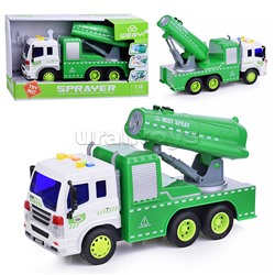 Машина 1:16 (свет, звук, пар) на батарейках, в коробке (цвет зеленый)