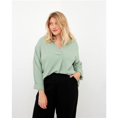 Блузка женская MIST plus-size, размер 52, зелёная