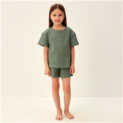 Пижама детская SL HOME, размер 36 (134-140 см), оливковая