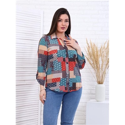 Рубашка "Пэчворк" (Бирюза)