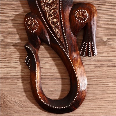 Панно «Геккон», 31×11×1 см, дерево