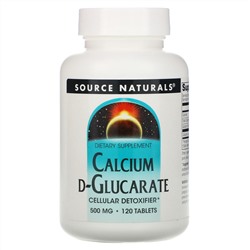 Source Naturals, D-глюкарат кальция, 500 мг, 120 таблеток