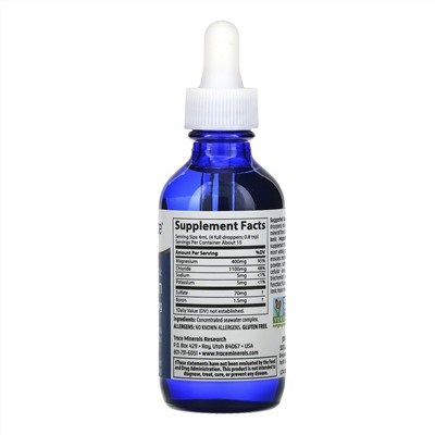 Trace Minerals Research, ионный магний, 400 мг, 59 мл (2 жидк. унции)