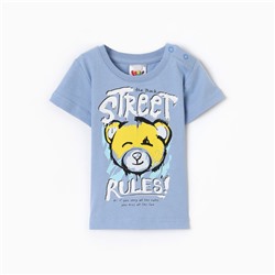 Футболка для мальчика, цвет голубой, рост 80 см