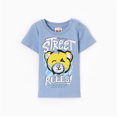 Футболка для мальчика, цвет голубой, рост 80 см