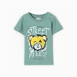 Футболка для мальчика, цвет шалфей, рост 80 см