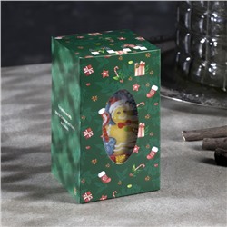 Светодиодная фигура «Красный подарок с пряником» 6.3×11.5×6.3 см, пластик, батарейки АААх3 (не в комплекте), эффект пламени